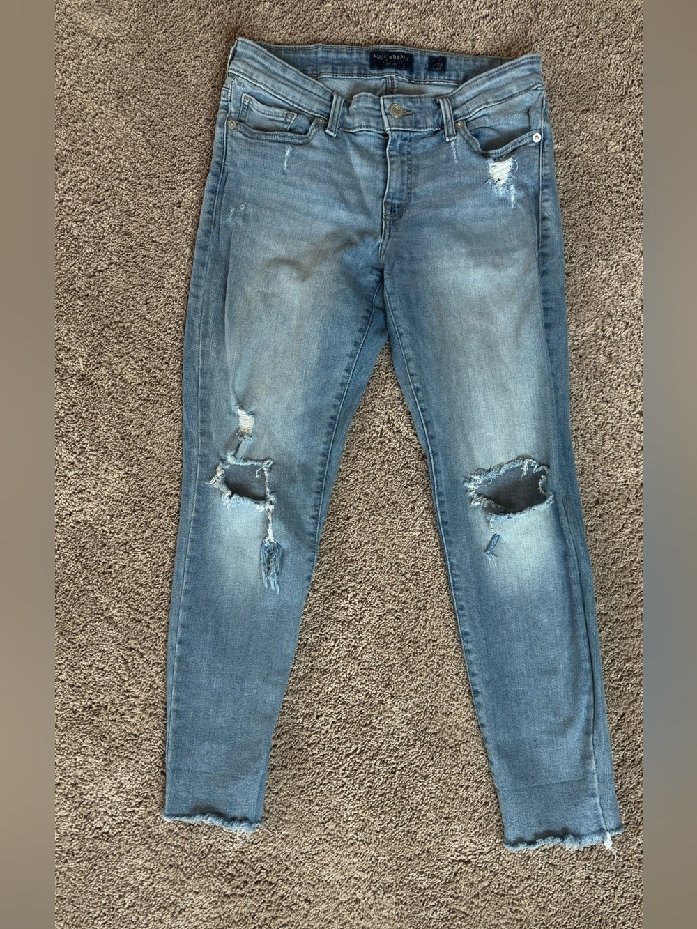 Lucky Brand Light Blue Distressed Skinny Jeans
